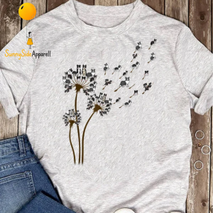 Border Collie Dandelion Seeds Grey T Shirt 2026 Cute Dog Breed Graphic Casual Apparel 2 20
