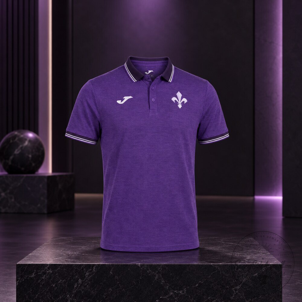 Fiorentina Joma Purple Short Sleeve Polo Shirt 2026 4 Fiorentina Joma Purple Short Sleeve Polo Shirt 2026