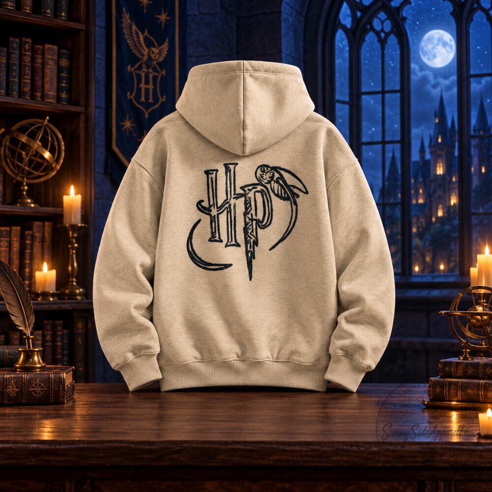 Harry Potter Platform 9 34 and HP Logo Beige Hoodie 2026 5 Harry Potter Platform 9 34 and HP Logo Beige Hoodie 2026
