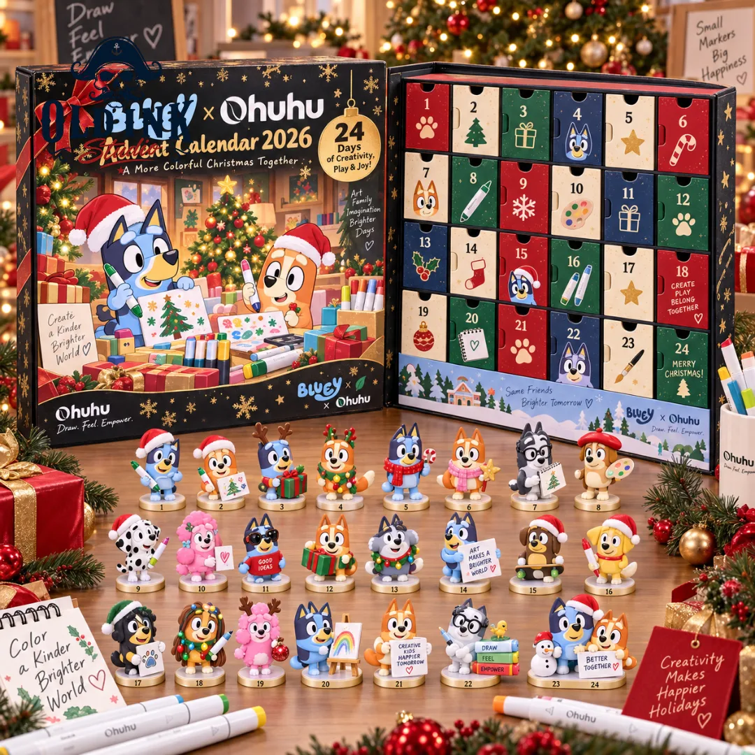 1 Bluey x Ohuhu 2026 Advent Calendar 24 Day Christmas Collectible Figures