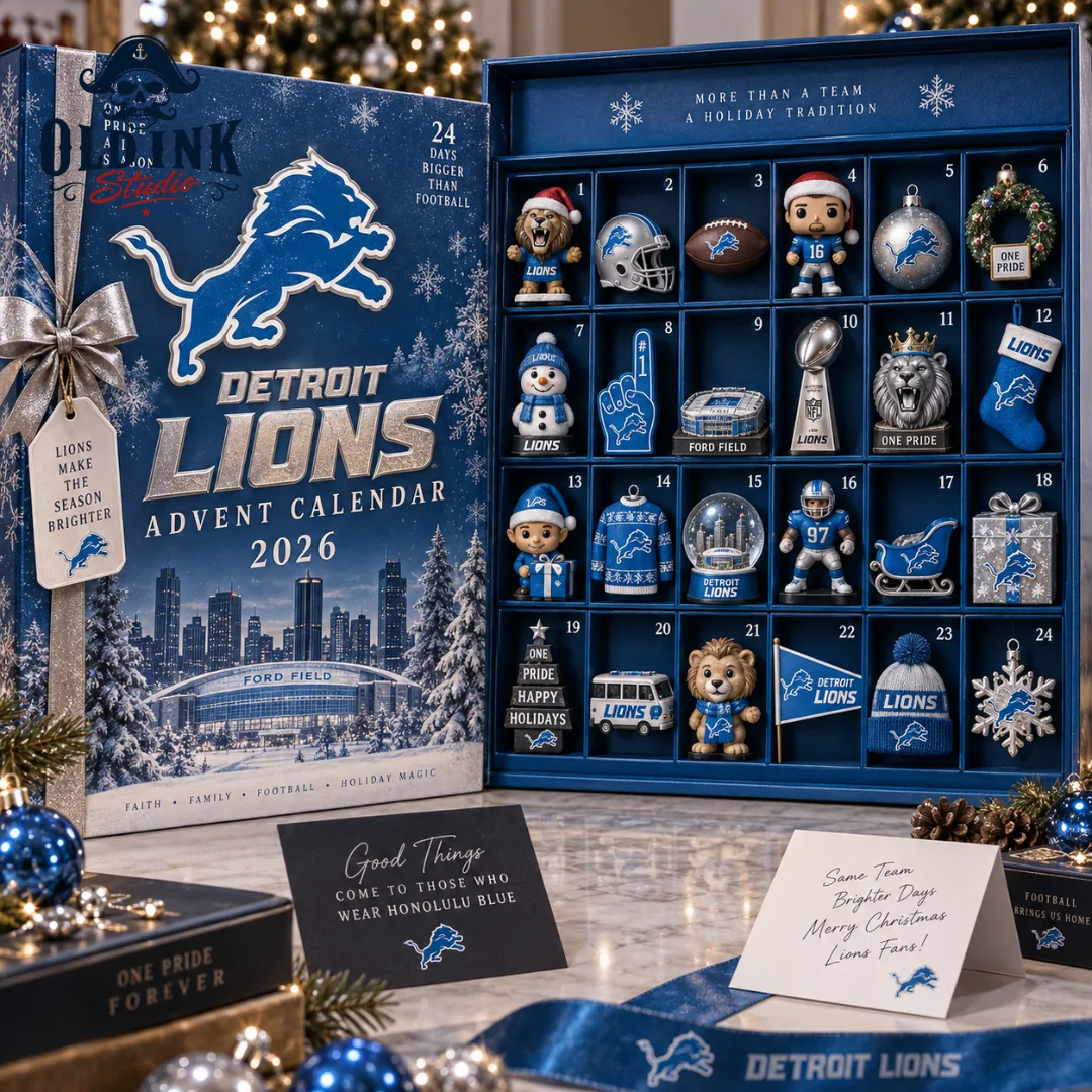 Detroit Lions Advent Calendar 2026 24Day NFL Christmas Countdown Ornaments Set