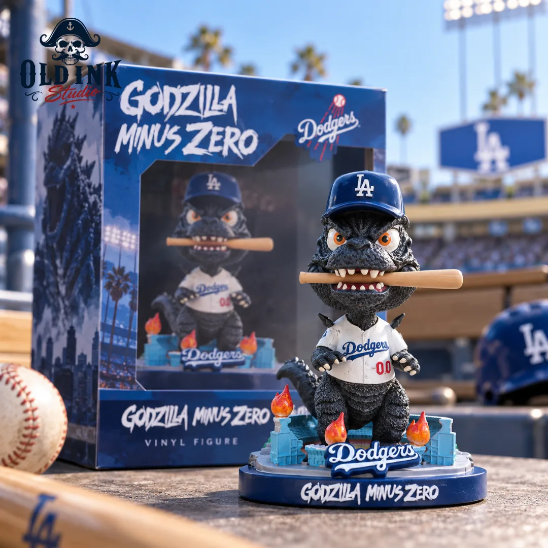 Godzilla Minus Zero x LA Dodgers Vinyl Figure Baseball Collectible 2026