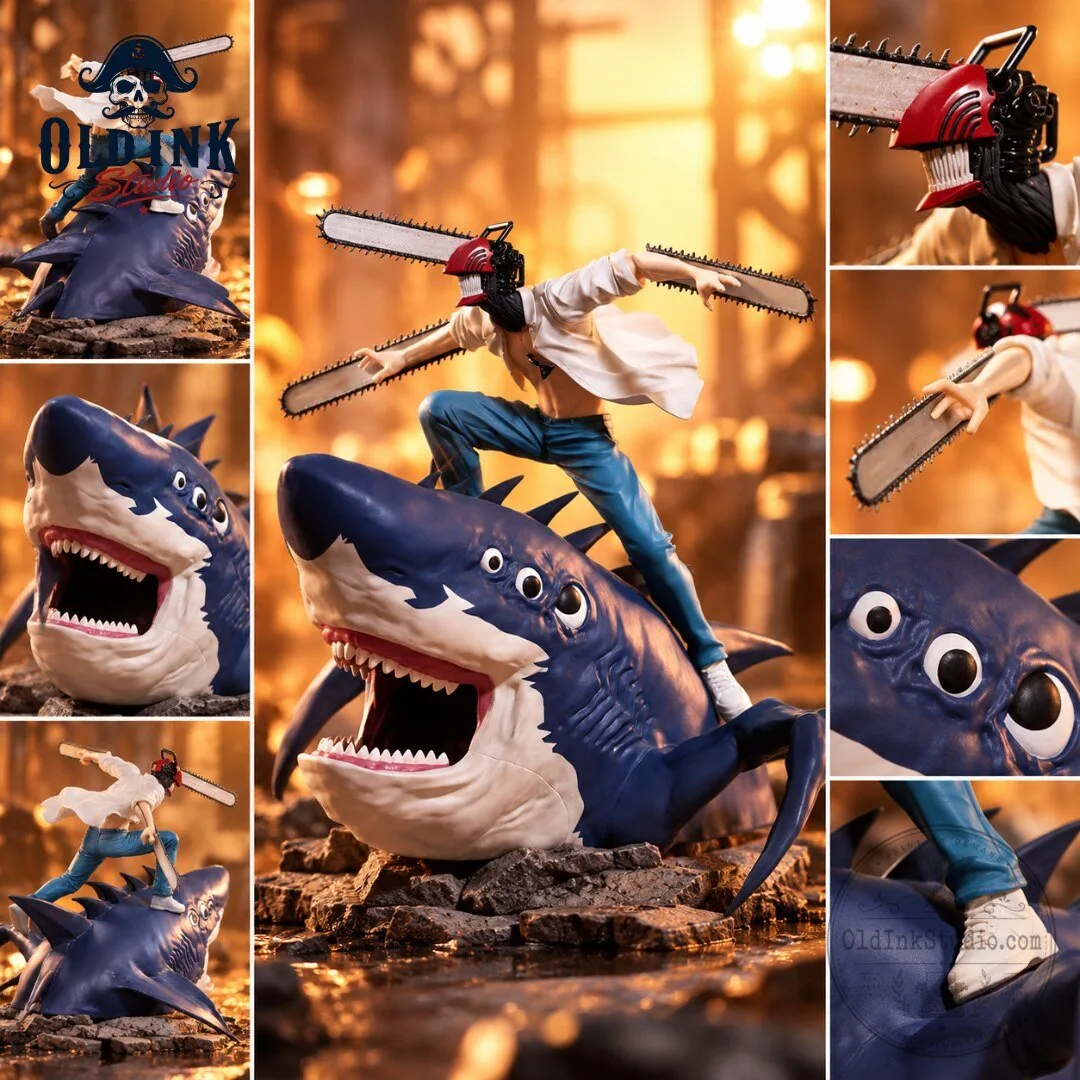 Chainsaw Man Denji Riding Beam The Shark Fiend Anime Figure 2026