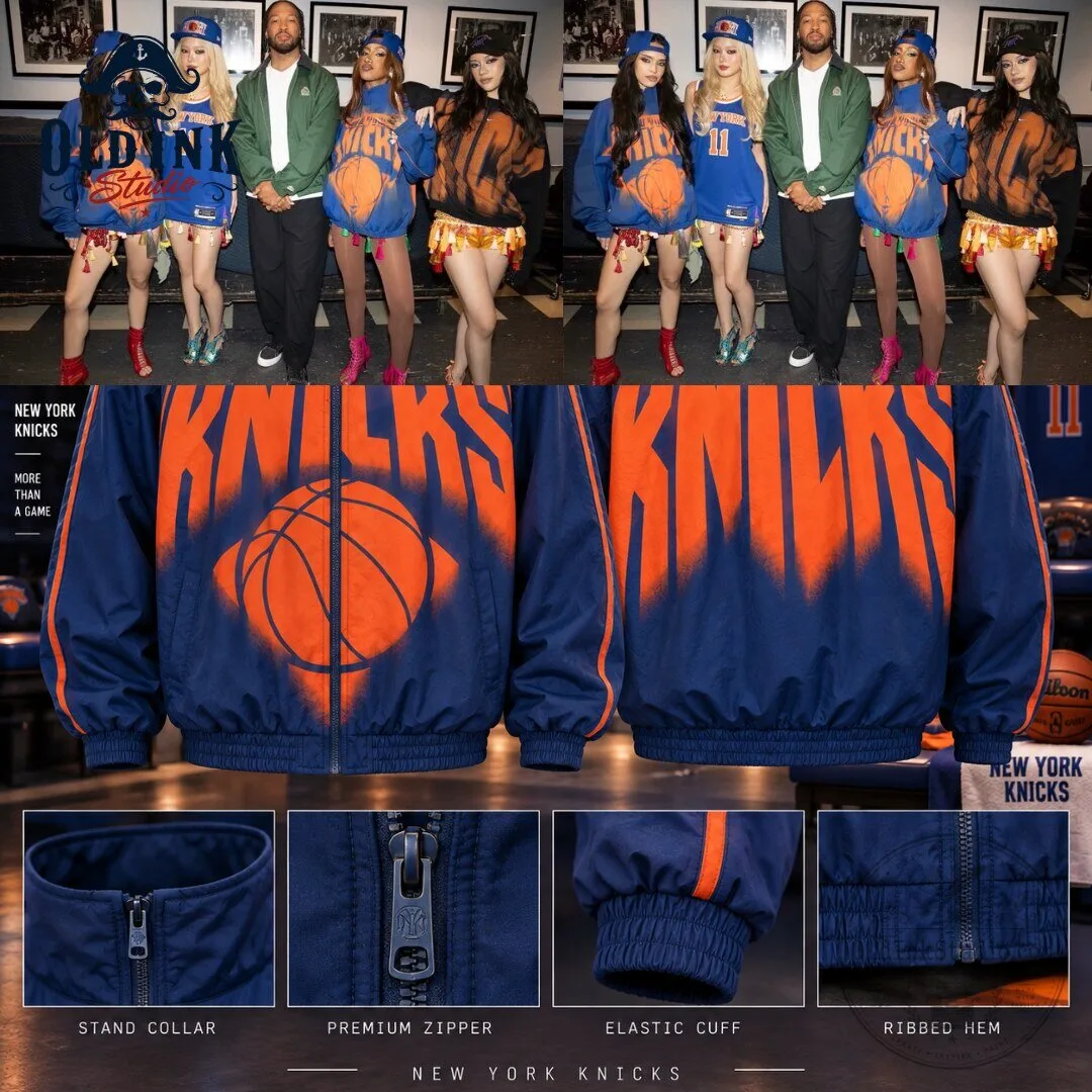 New York Knicks KATSEYE SNL Graffiti Logo Zip Up Bomber Jacket 2026