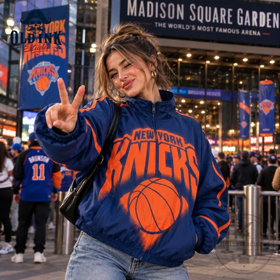 New York Knicks KATSEYE SNL Graffiti Logo Zip Up Bomber Jacket 2026 5 New York Knicks KATSEYE SNL Graffiti Logo Zip Up Bomber Jacket 2026