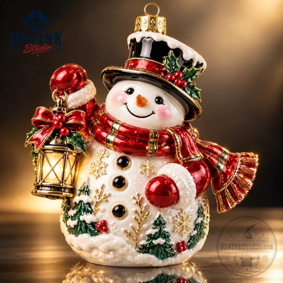 Classic Snowman with Light Up Lantern Christmas Ornament 2026 4 Classic Snowman with Light Up Lantern Christmas Ornament 2026