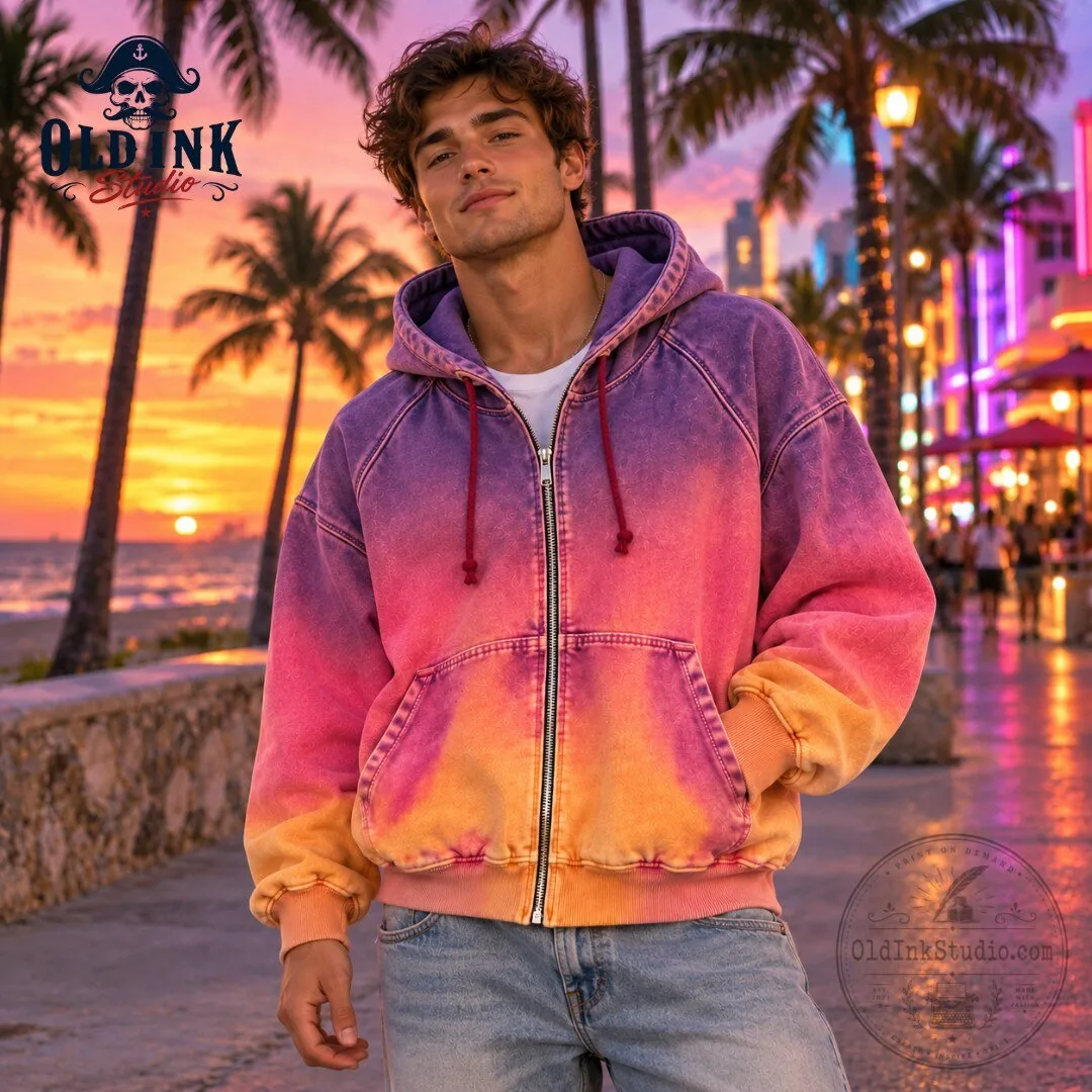 GTA 6 Collection Vice City Sunset Gradient Zip Up Hoodie 2026 6 GTA 6 Collection Vice City Sunset Gradient Zip Up Hoodie 2026