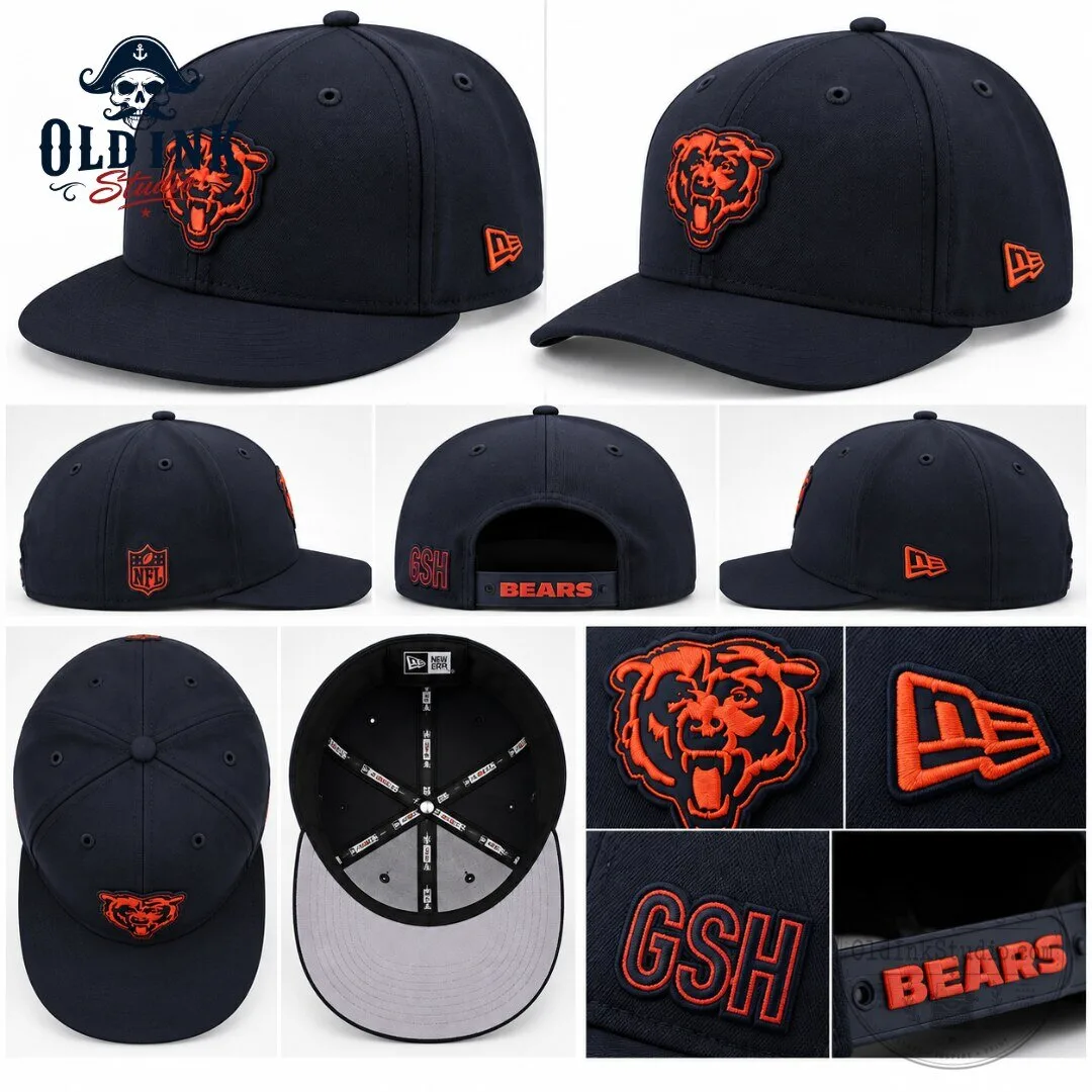 New Era Chicago Bears Navy Blue Adjustable Hat 2026 with Bear Head Logo