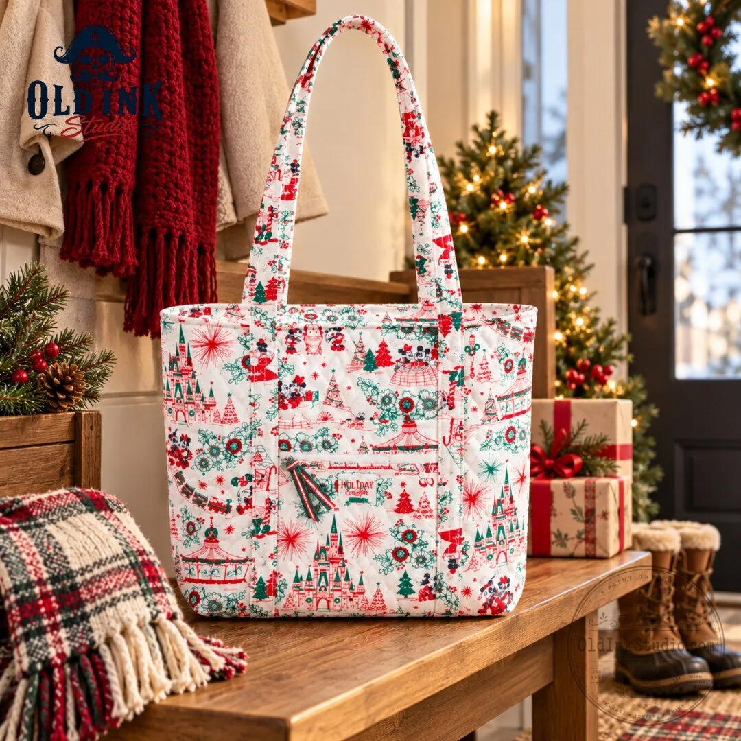 Disney Parks Mickey Mouse Happy Holidays Canvas Tote Bag 2026 5 Disney Parks Mickey Mouse Happy Holidays Canvas Tote Bag 2026