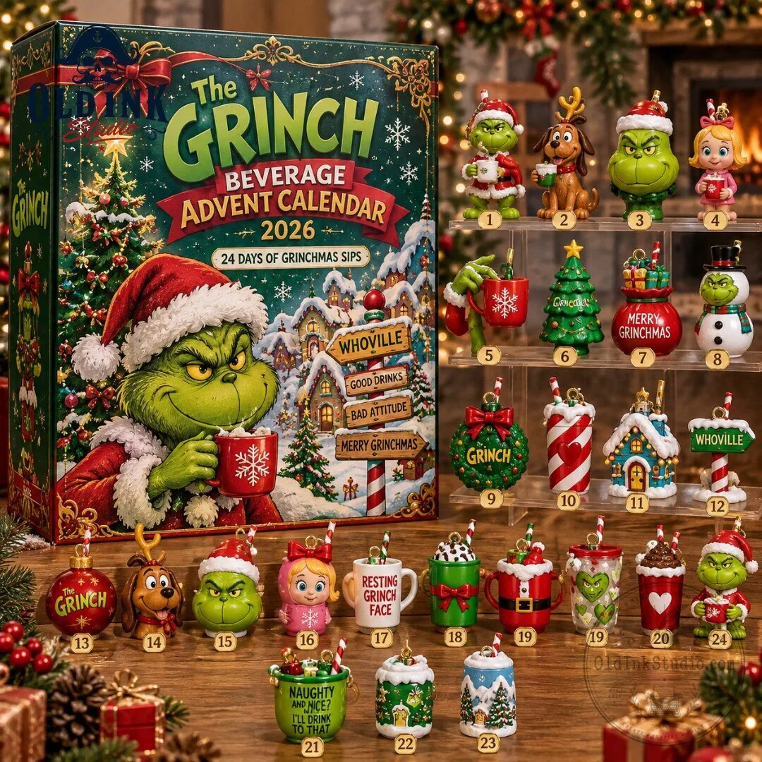 The Grinch Beverage Advent Calendar 2026 24 Days of Grinchmas Sips Ornaments