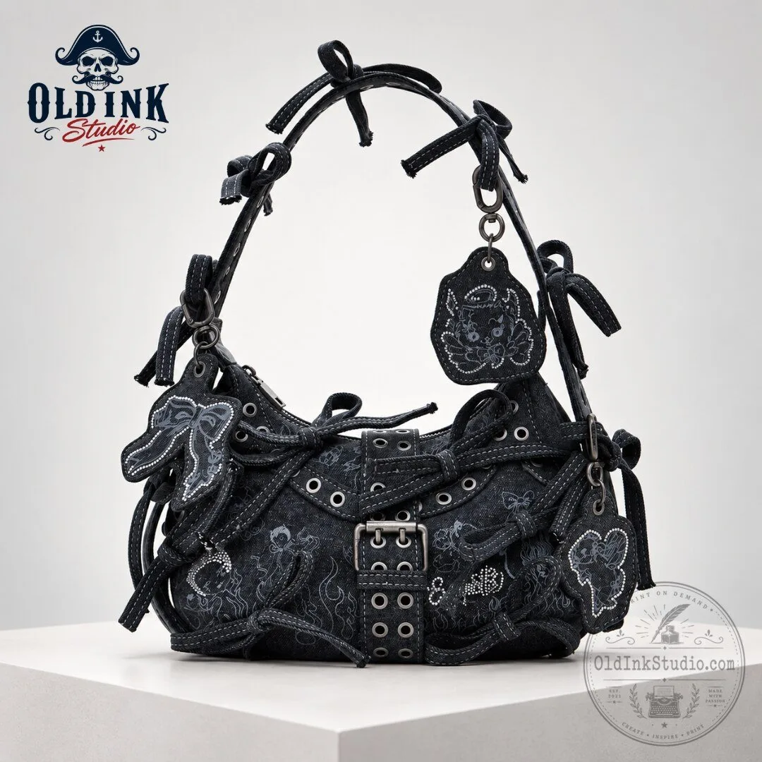 Desigual x Maria Escote Black Denim Y2K Shoulder Bag 2026
