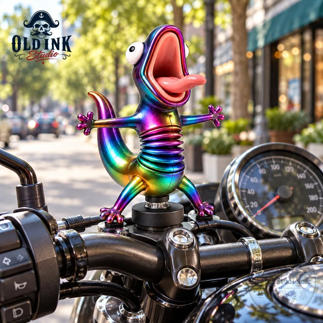 WobblyBuddy Funny Rainbow Lizard Motorcycle Ride Buddy Figurine 2026 5 WobblyBuddy Funny Rainbow Lizard Motorcycle Ride Buddy Figurine 2026