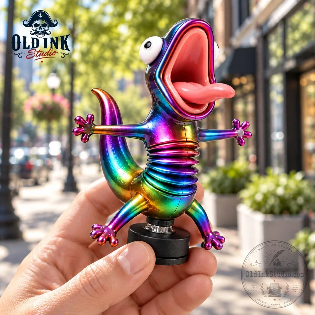 WobblyBuddy Funny Rainbow Lizard Motorcycle Ride Buddy Figurine 2026 6 WobblyBuddy Funny Rainbow Lizard Motorcycle Ride Buddy Figurine 2026