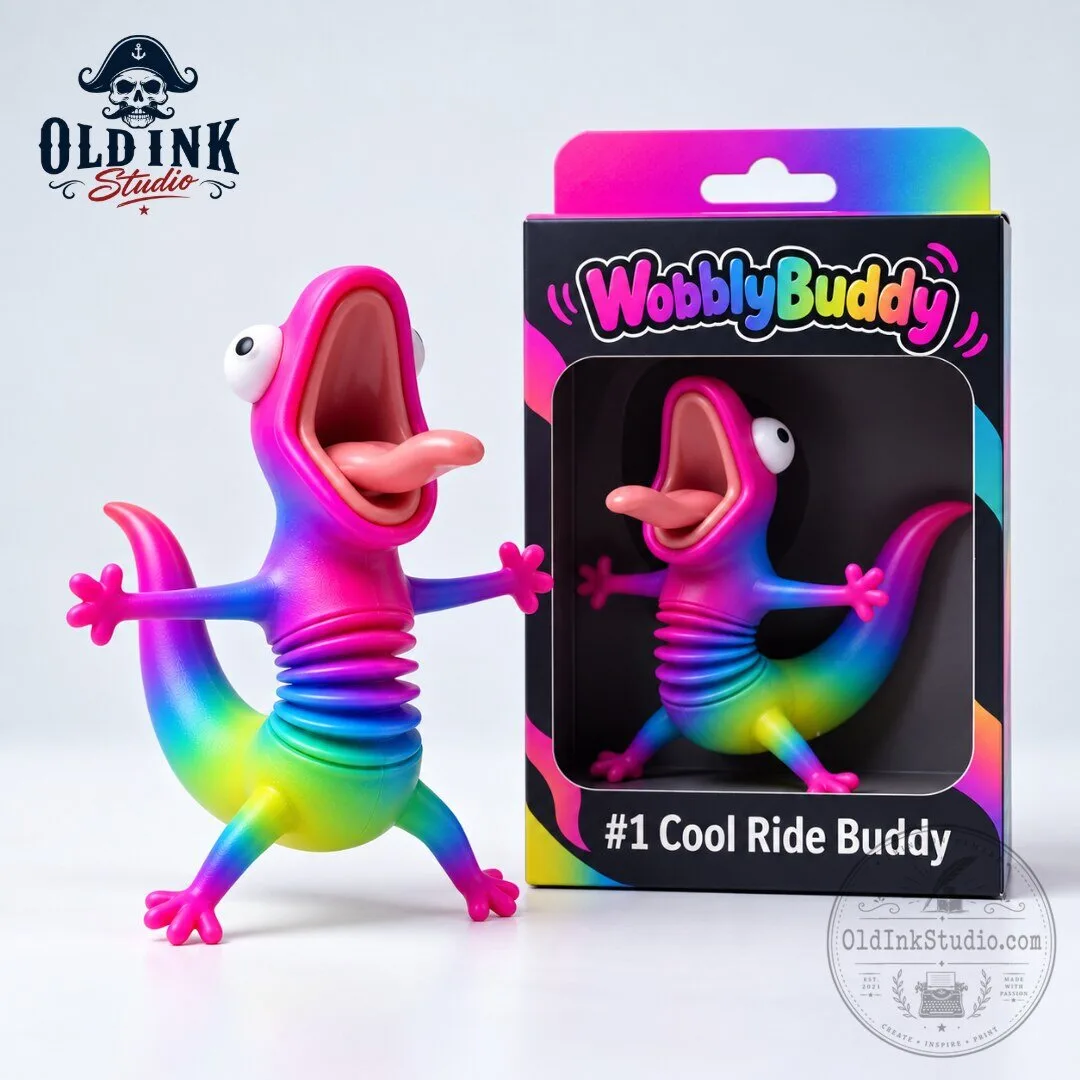 WobblyBuddy Silver Lizard Spring Motorcycle Figurine Cool Ride Buddy 2026