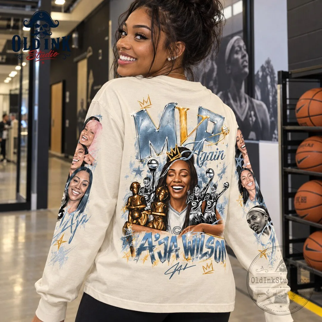 Playa Society Aja Wilson MVP Again 2026 Graphic Long Sleeve T Shirt 6 Playa Society Aja Wilson MVP Again 2026 Graphic Long Sleeve T Shirt