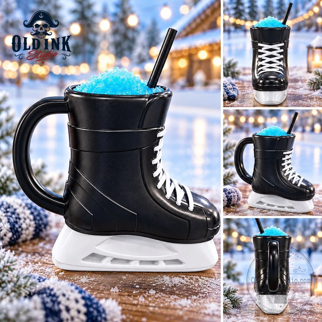 Black Ice Hockey Skate Shaped Novelty Mug Tumbler Cup 2026
