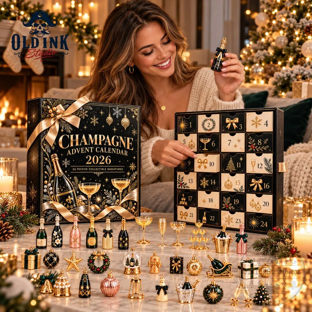 Champagne Christmas Advent Calendar 2026 24 Festive Collectible Miniatures