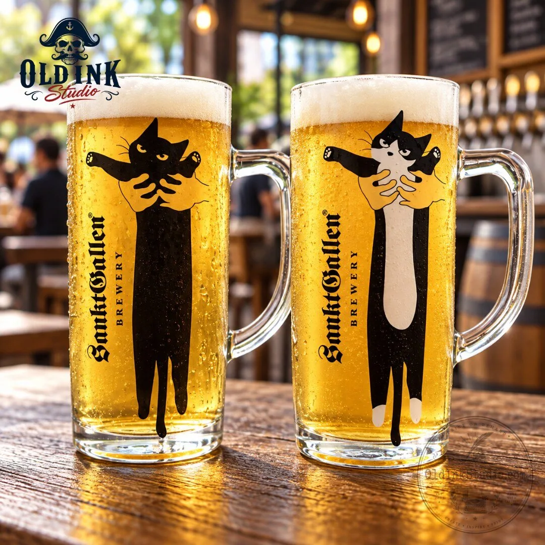 SanktGallen Brewery Long Cat Glass Beer Mug 2026