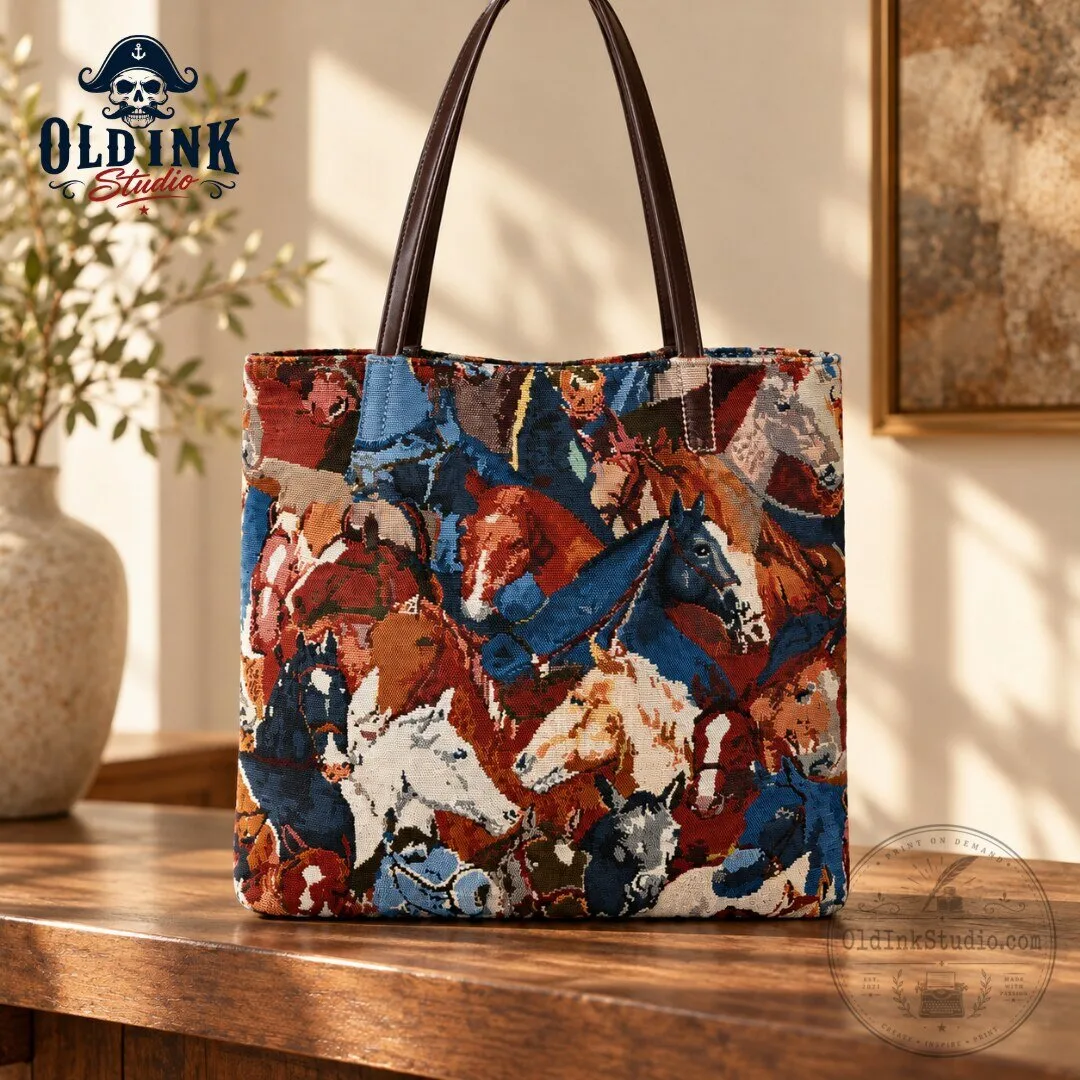 Vintage Equestrian Horse Pattern Gobelin Tapestry Tote Bag 2026 6 Vintage Equestrian Horse Pattern Gobelin Tapestry Tote Bag 2026