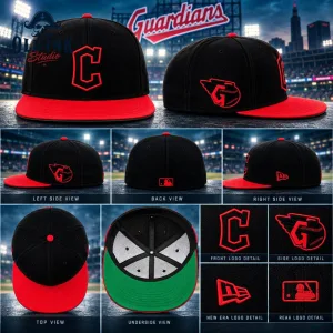 Cleveland Guardians Exclusive Black and Red New Era 59FIFTY Fitted Hat 2026
