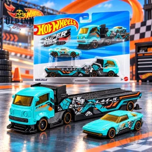 Hot Wheels Super Rigs Haulzilla Teal Transporter x Car Set 2026