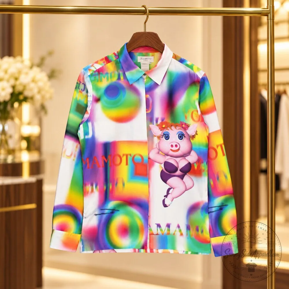 Saeko Tsuemura Yohji Yamamoto Colorful Miss Piggy Graphic Long Sleeve Shirt 2026 5 Saeko Tsuemura Yohji Yamamoto Colorful Miss Piggy Graphic Long Sleeve Shirt 2026