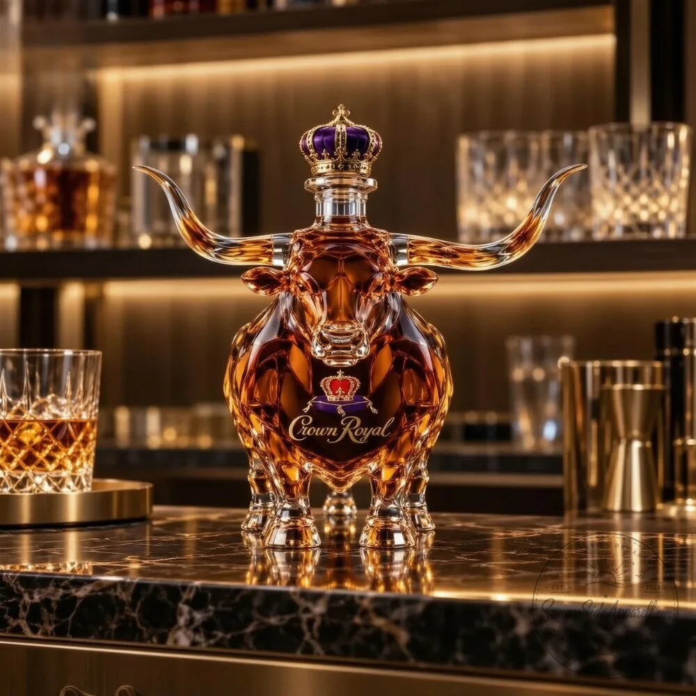 Crown Royal Texas Longhorn Bull Shaped Whiskey Decanter 2026