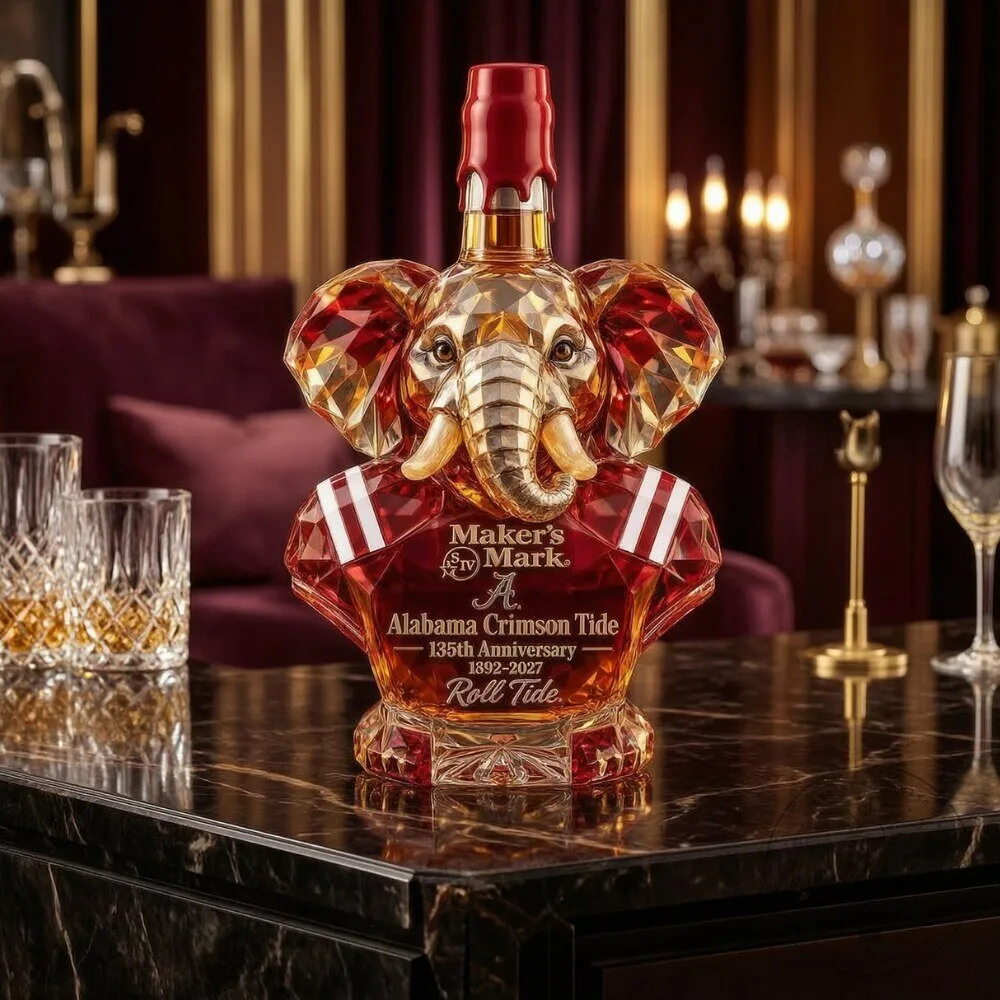 Alabama Crimson Tide 135th Anniversary 1892–2027 Elephant Whiskey Decanter 2026 4 Alabama Crimson Tide 135th Anniversary 1892–2027 Elephant Whiskey Decanter 2026